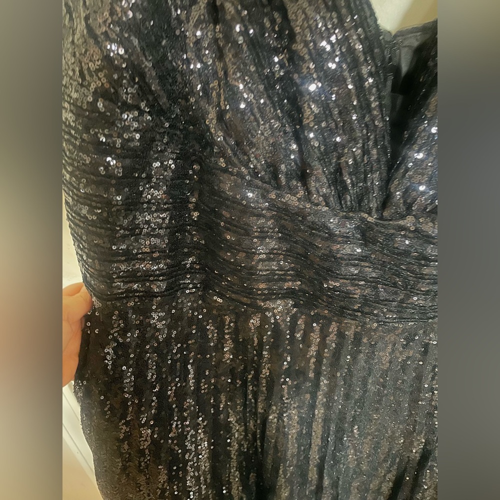 Unique Vintage 1950s Black Sequin Swing Holiday Dress NWT 4X - Picture 9 of 9